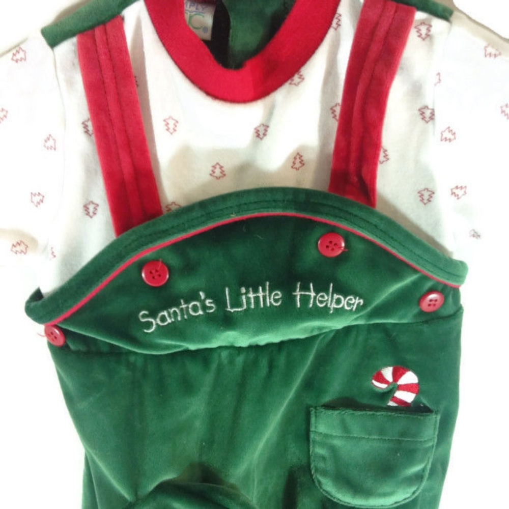 Santa's Little Helper Christmas Outfit With Hat - Picture 4 of 8